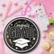 25 Count Black Congrats Grad 9 Inch Round Paper Plates for Graduation Party Supplies